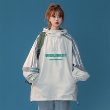 中性风2023春潮流拼接连帽字母印花休闲夹克外套JK632P65控88，男装夹克，A247A
