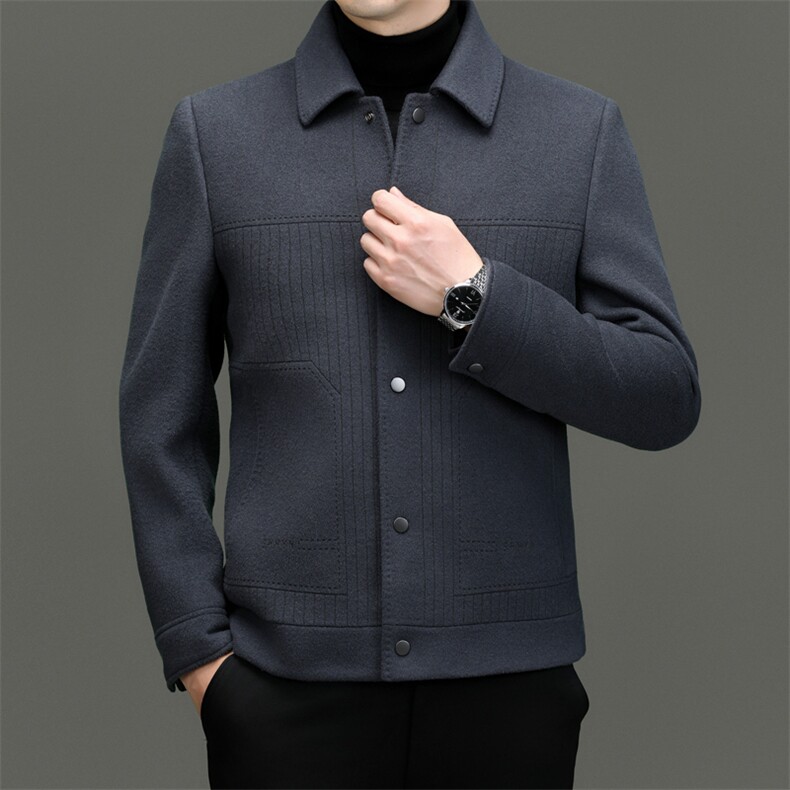 CKM23587钱塘2020-2冬季新款商务休闲厚款中年男士毛呢夹克P305图片