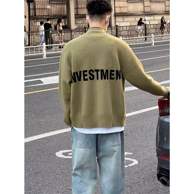 新款男士立领拉链针织时尚修身拉链上衣简约净版气质外套潮YM123,女装短外套,星座516A