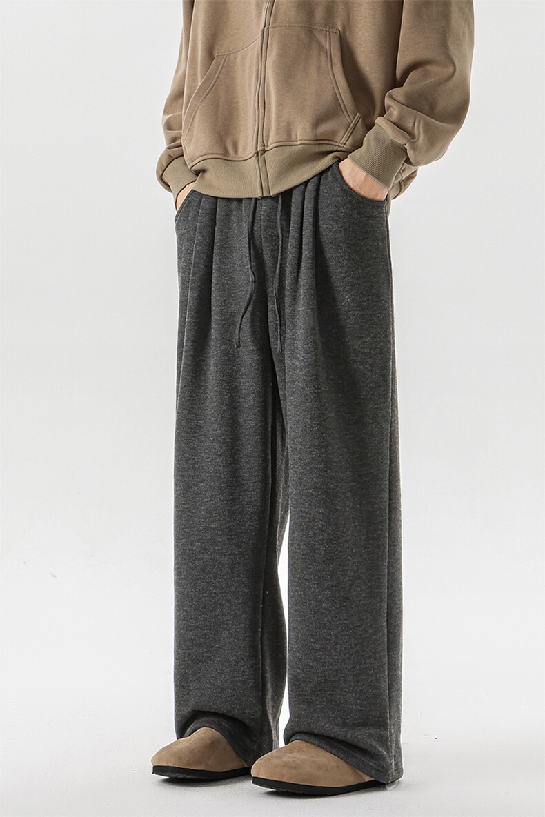 8XL-M特大码工装加绒裤男纯色宽松裤卫裤休闲基础款K995P65,男装休闲裤,电商D206-1
