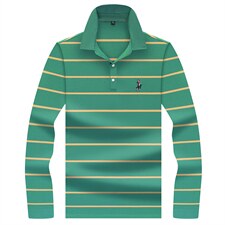 polo衫男装长袖t恤青年春秋季衣服商务中年休闲薄款翻领上衣，男装T恤，电商B212（原钱塘6029）