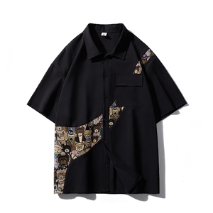 1小熊短袖衬衫男+短裤大码M-5XL套装92%聚酯纤维8%氨纶TZ77057P70图片