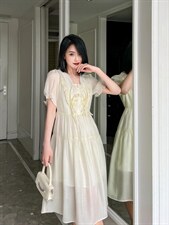 盘扣连衣裙，，女装连衣裙，红雀纺