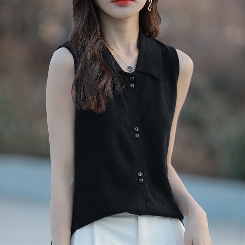 2025夏秋新款羊绒衫女100山羊绒设计感针织背心通勤时尚针织开衫，女装背心吊带，丹芙娇羊绒