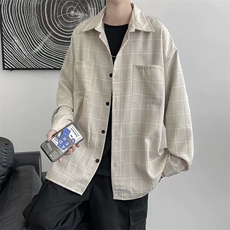 美式复古衬衫春季内搭叠穿外套小众高级感情侣上衣C8010p40，男装衬衫，星座1013