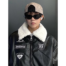 【网图现货】冬季加厚PU皮刺绣保暖棉服M68/P100，男装夹克，星座205-3