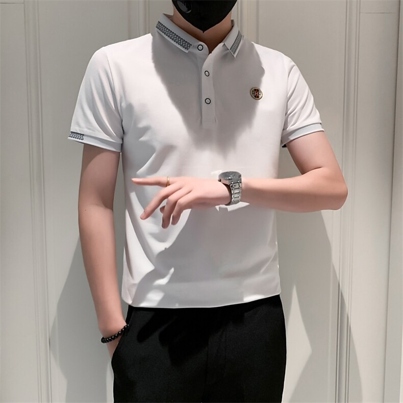 3038-P40短袖男夏季衫潮牌翻领网红男士t恤金牛精神小伙半袖,男装T恤,电商D310B-1