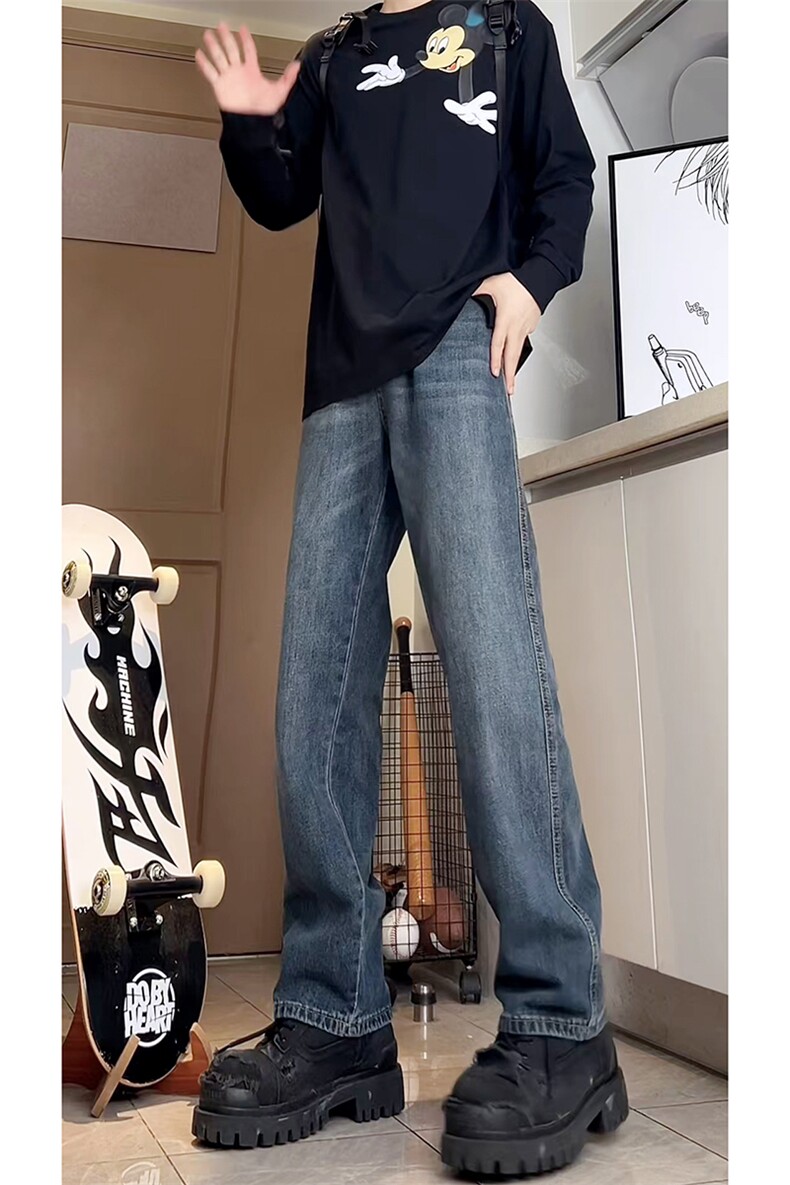 A178秋冬季新款美式休闲牛仔裤男直筒宽松9002P55限价68,男装牛仔裤,电商A178