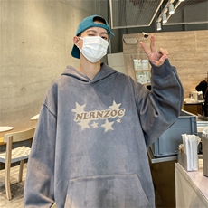 23/秋季360G麂皮绒印花宽松休闲连帽卫衣JWY3262P50控69，男装卫衣，电商B370