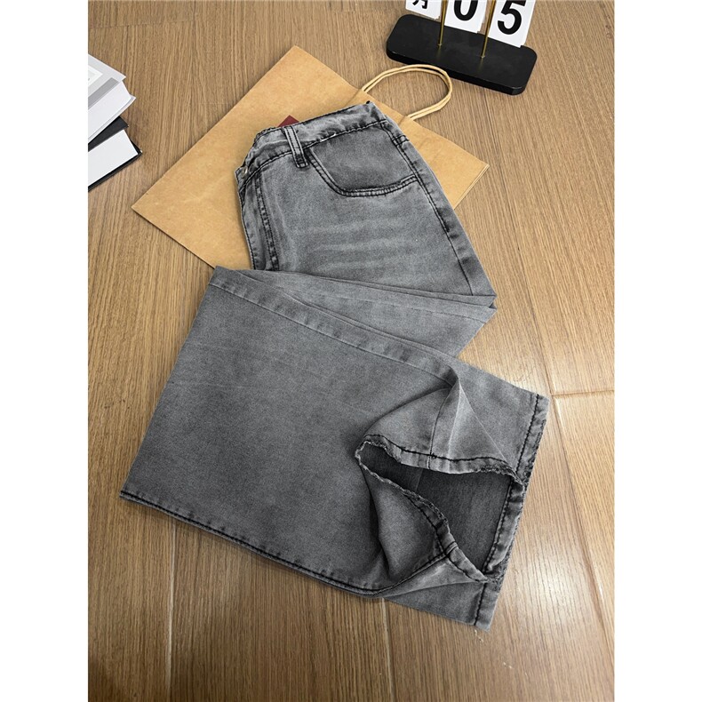 B221美式ins高街宽松直筒莱赛尔冰丝牛仔裤LK25489-特P40控78，男装牛仔裤，电商B221