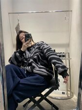 斑马纹卫衣，女装卫衣/绒衫，Queena PHoebe