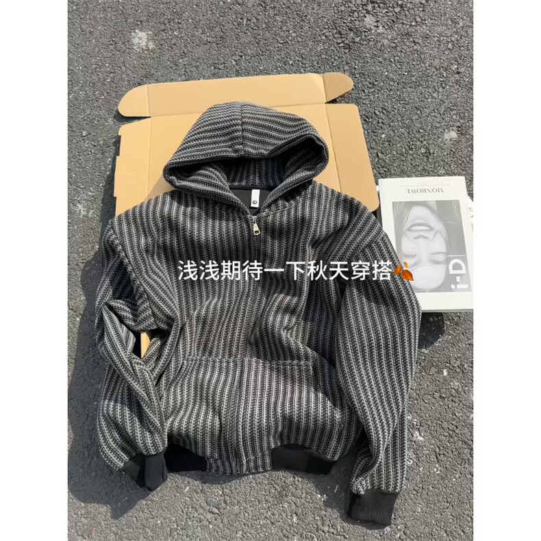 XZ809A/YGW02/P75/控118 重磅雪尼尔小香风开衫连帽卫衣外套图片
