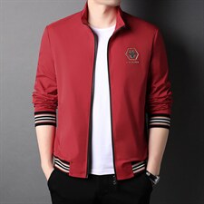 2022纯季新款立领休闲夹克外套男装百搭时尚潮上衣QLM77298-P160，男装夹克，电商B212（原钱塘6029）