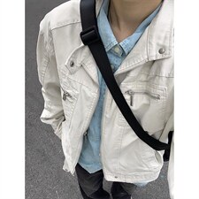 26春装高品质老钱风立领夹克外套男女美式潮牌拉链工装风宽松上衣，男装夹克，电商A486