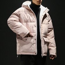 【】A003-HY005-P60冬装新款口袋面包服棉衣外套黑墙，男装棉衣，电商A003