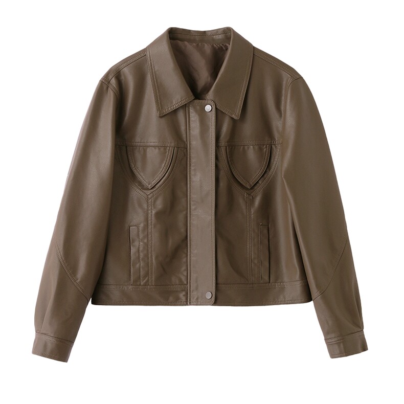【现货】春装新品高级感皮衣外套女时髦显瘦2512-1C115-P120-K188,女装皮衣,吾爱衣
