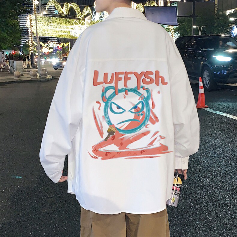 春季长袖衬衫男宽松港风衬衣男外套男CSCS286-P35,男装衬衫,电商B371