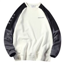 202-7-GW01秋季新款卫衣男圆领拼接印花潮流宽松上衣，男装卫衣，星座1302