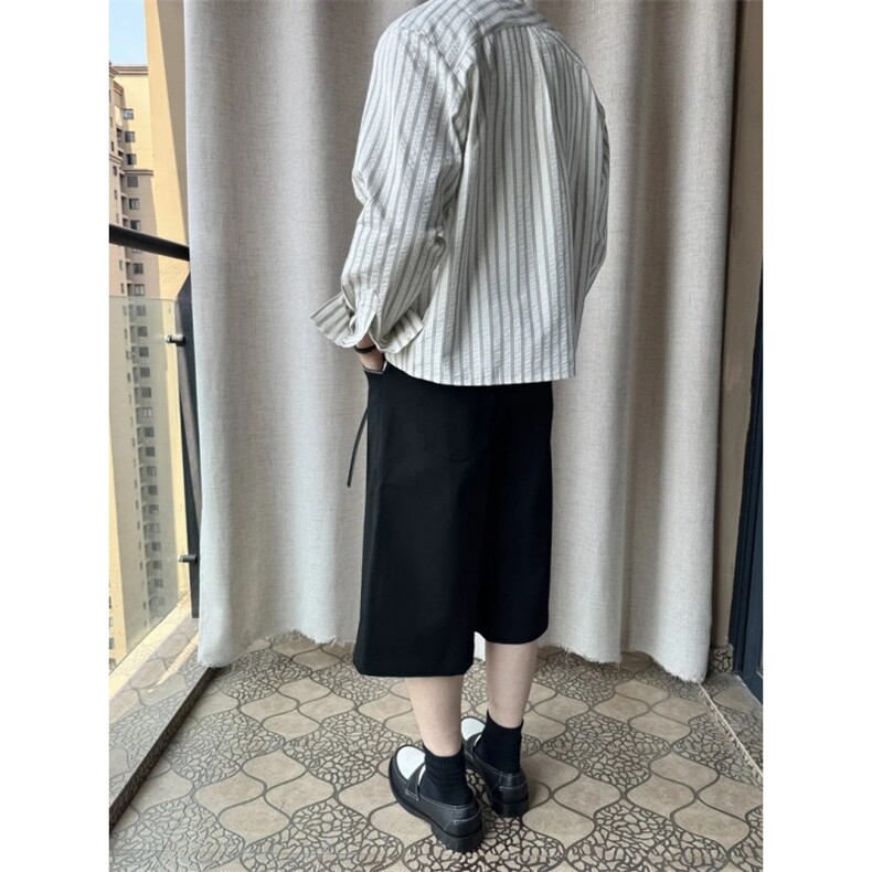 现货～203-6F2590P40特黑白条纹度假风长袖衬衫,男装衬衫,星座203-6(原电商259)
