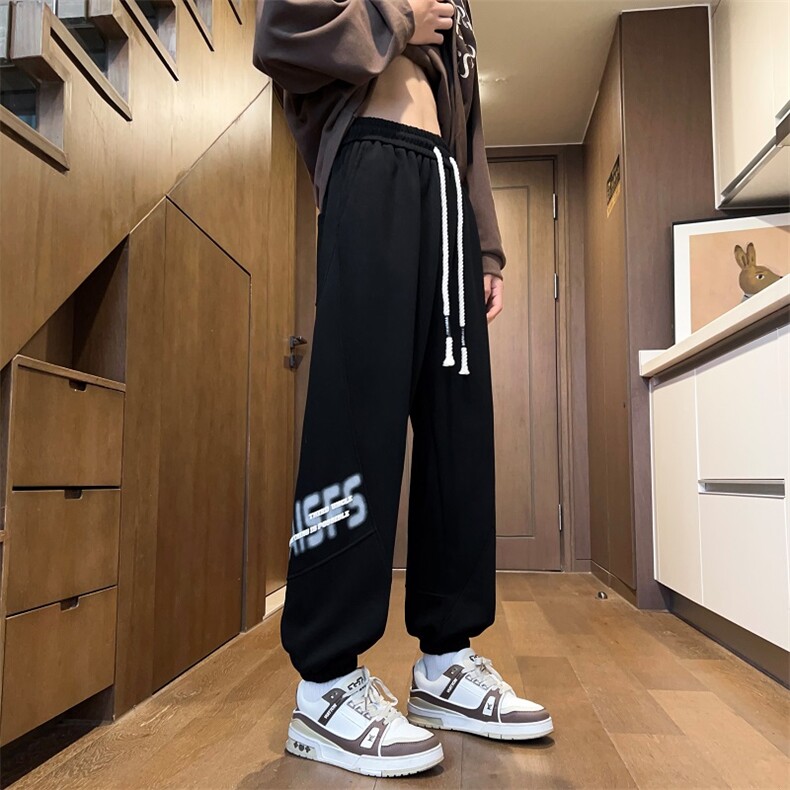 华棉束脚口字母印花宽松大码休闲裤CK02*P45,男装休闲裤,星座511-1