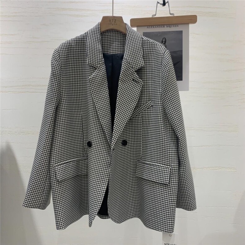 千鸟格西装，女装西装，XTZ style