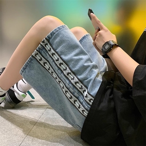 2025夏季新款侧边编织短裤男休闲宽松五分中裤DA6652-P32图片