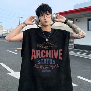 ！2025夏季新款男士麂皮绒无袖T恤百搭情侣背心TLBX25P18