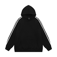光板得物\唯品二开袖边三条杠连帽长袖卫衣A25P38，男装卫衣，电商A247