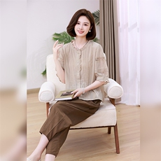 优雅气质女装套装时尚百搭宽松两件套舒适休闲裤装组合，女装套装/套裙，叶笙衣