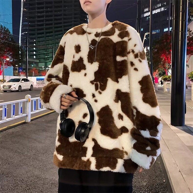 秋冬季2021新款毛绒加厚韩版套头宽松男卫衣bf慵懒风M203-P36,男装针织衫/毛衣,星座512-4