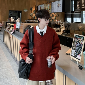 V领毛衣男款秋冬美式针织衫慵懒开衫外套Y029-P45图片