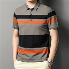 短袖T恤男条纹POLO衫夏季新款男士休闲潮流半袖体恤衫P65，男装Polo衫，星座1105-3