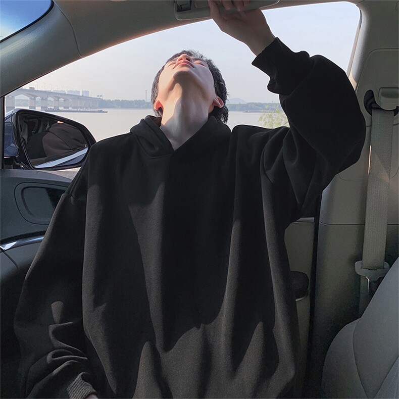 无口袋无帽绳卫衣抖音得物二开25秋冬美式全棉连帽卫衣CM20,男装卫衣,电商A486-1