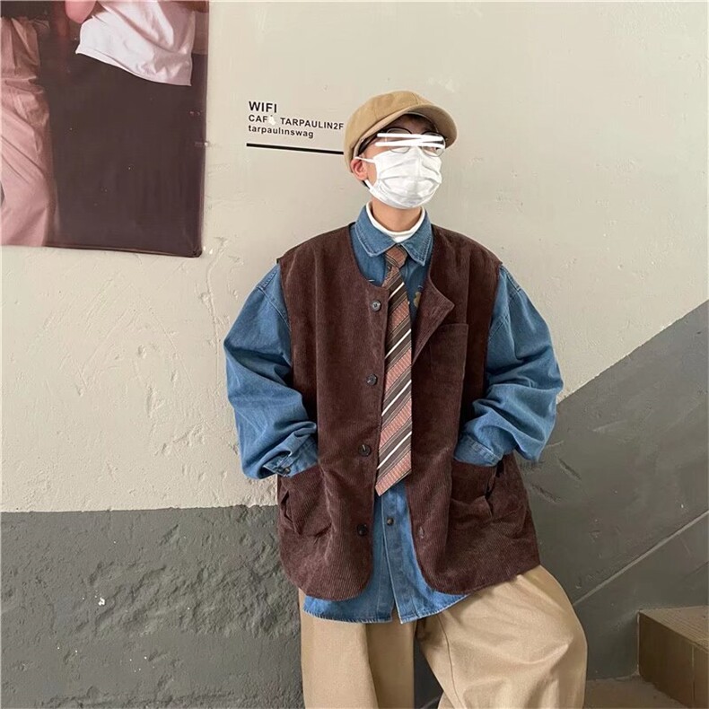 MM369-P40复古潮牌宽松潮机能风多口袋工装马甲休闲坎肩,男装工装外套,星座617A-2