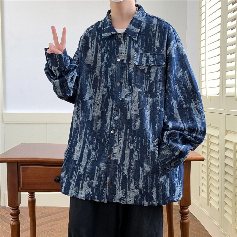 秋冬夹克牛仔外套大码港风日系小众痞帅夹克1016-1JK65P98K128,男装夹克,星座1016-1（原电商B408-1）