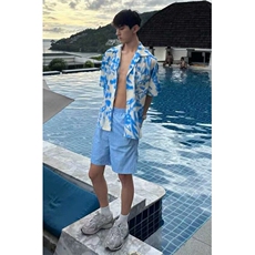 夏季度假风花卉印花沙滩衬衫小众慵懒复古休闲宽松衬衣C330，男装衬衫，星座1116A（原606A-3）