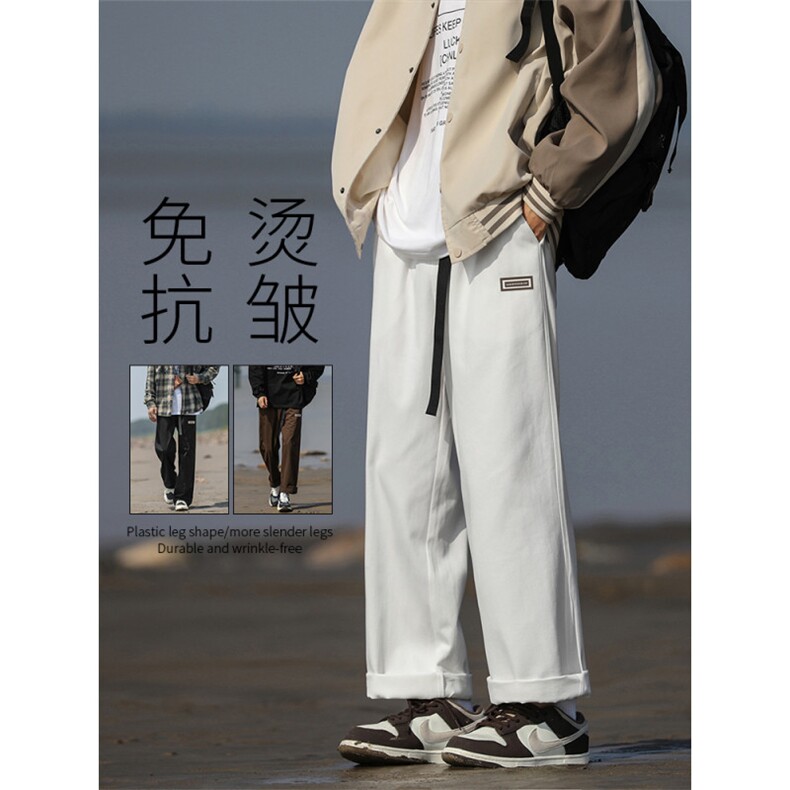 美式高街男士秋季潮牌高街宽松纯棉阔腿拖地休闲长裤K663-特批-41图片