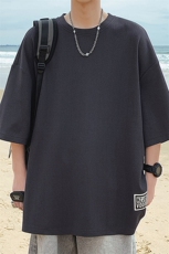 2024HW24071改短外景大码华夫格圆领短袖T恤M-5XHT24206-特P20，男装T恤，电商A022