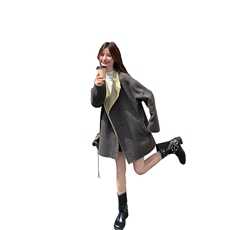 冬季新款双色超好看羊毛大衣女外套时尚双面呢大衣A805P285K418，女装短外套，2C268