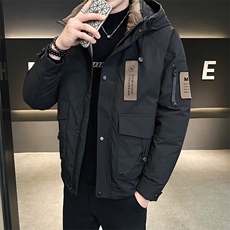 羽绒服男冬季2026年新款潮牌冲锋衣工装帅气加厚高端连帽外套，男装羽绒服，钱塘6003（原4033）