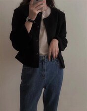 羊毛小香外套，其它，桔子