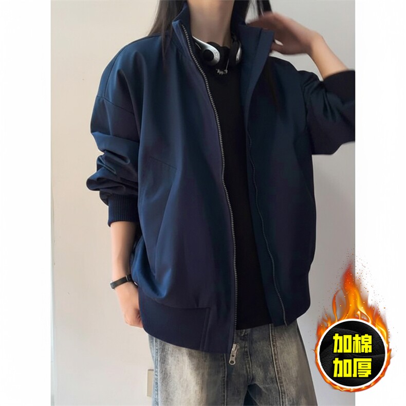 现货冬季美拉德立领飞行夹克廓形高街棒球服加棉加厚棉衣外套，男装夹克，电商A486-1