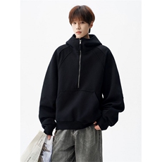 重磅美式高街连帽卫衣宽松boxy短款半拉链帽衫外套TB07-P82网络图，女装卫衣/绒衫，电商B245