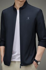 男士秋季夹克外套新款男装立领中年商务休闲纯色茄克衫上衣服男，男装夹克，电商B212（原钱塘6029）