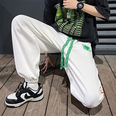 束脚裤男韩版潮拼色百搭2023夏季新款ins宽松帅气休闲裤K2051-P33，男装休闲裤，星座412-3