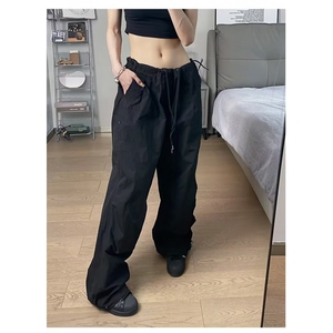 2025秋季美式阔腿伞兵工装裤男女宽松复古休闲冲锋纸袋裤束脚裤潮图片