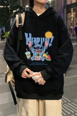 WY2077-P35加绒款-P40纯棉连帽卫衣男大码运动帽衫宽松薄外套男，男装卫衣，电商A040
