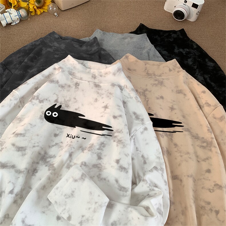 260克重磅扎染德绒半高领打底衫【有货】C403A-DR25379ZR-P25,男装T恤,电商C403A
