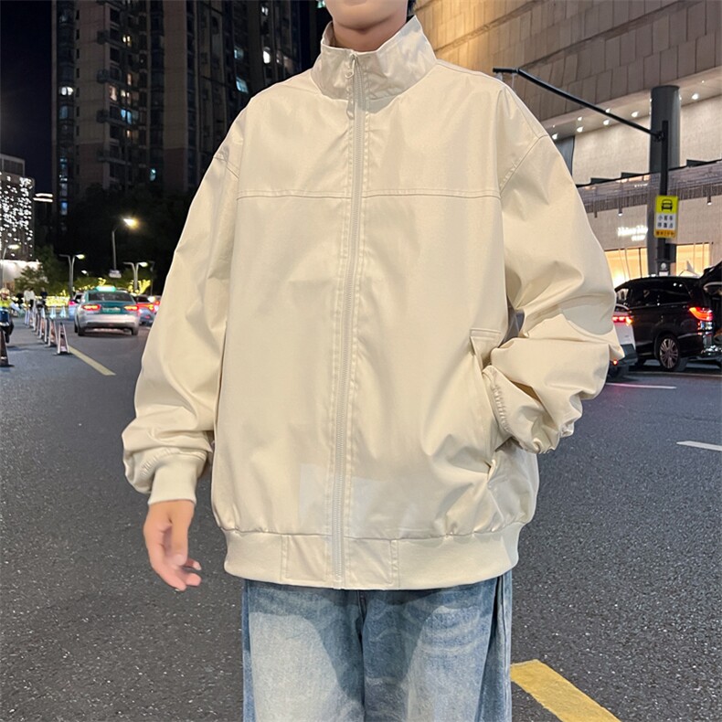 抖音直播飞行立领休闲纯色复古百搭外套美式教练夹克26188-37,男装夹克,星座1402-3