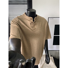 特批P40无差价夏季休闲亨利领大码潮流短袖轻薄毛衣上衣男MY112，男装T恤，电商A001